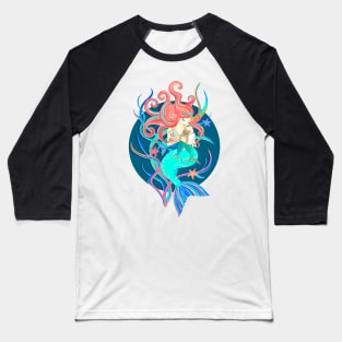 Mercat Lady - mermaid with mercats Baseball T-Shirt